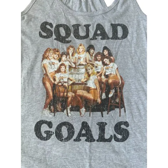 HOOTERS Squad Goals Gray Racerback Tank Top Sz S NEW - Picture 3 of 7